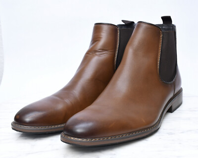 NORDSTROM Water Resistant Brown Leather Beatle Chelsea