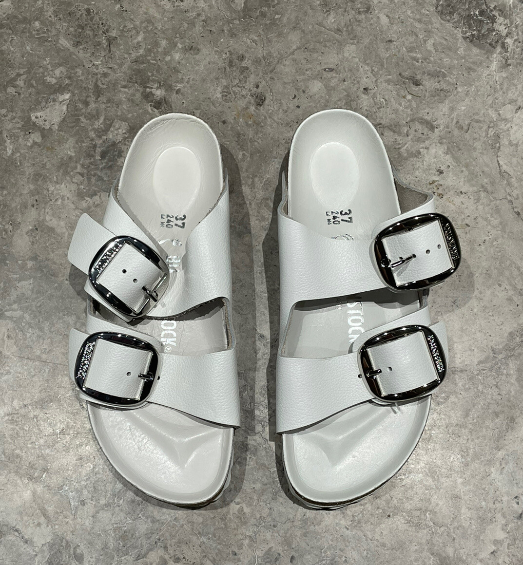 BIRKENSTOCK Women’s Arizona Big Buckle Leather Slide Sandals White 37 / 6 US NEW image 10