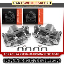 2x Front Left Right Brake Calipers W Bracket For Acura Rsx Type-s 02-06 Civic 2x Front Left Right Brake Calipers W Bracket For Acura Rsx Type-s 02-06 Civic