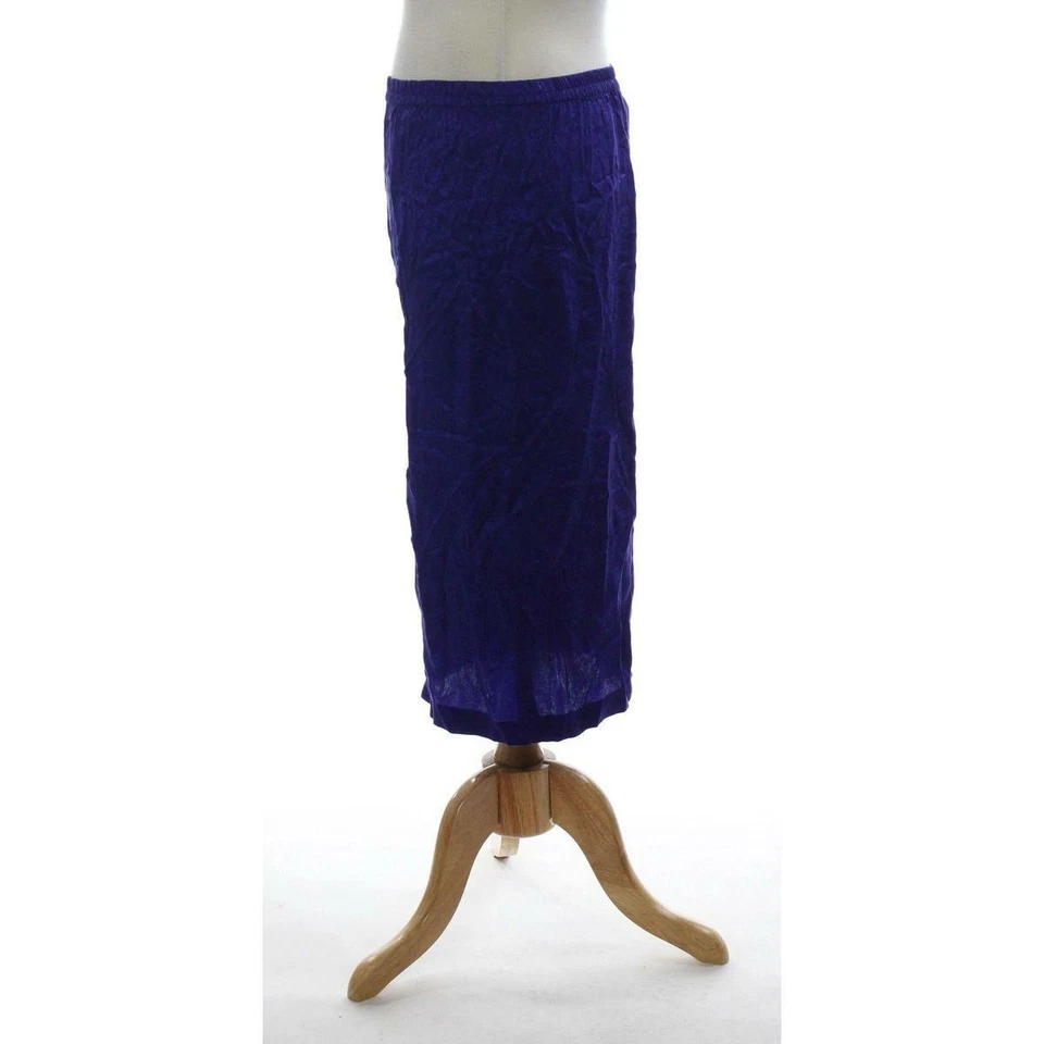 Falda recta delgada sedosa INC Petite 0P para mujer hasta la rodilla azul floral Foto 2 de 3