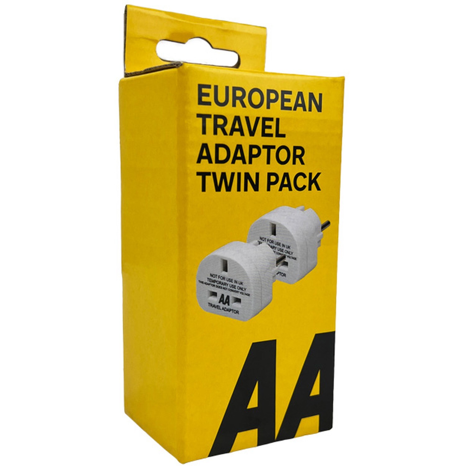 AA European Travel Plug Adaptor Twin Pack Essential Travel Accessory for Europe