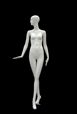 Glossy White Abstract Adult Female Fiberglass Fashion Mannequin