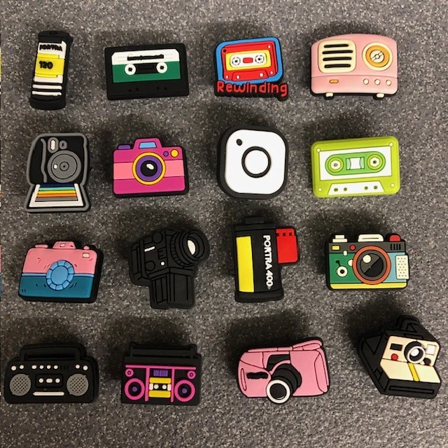 Shoe Charms for Croc Clogs - Retro - Camera - Stereo - Film - Cassette