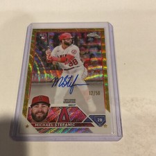 2023 Topps Chrome Gold Wave Rookie Auto Michael Stefanic 12/50 #RA-MST Angels