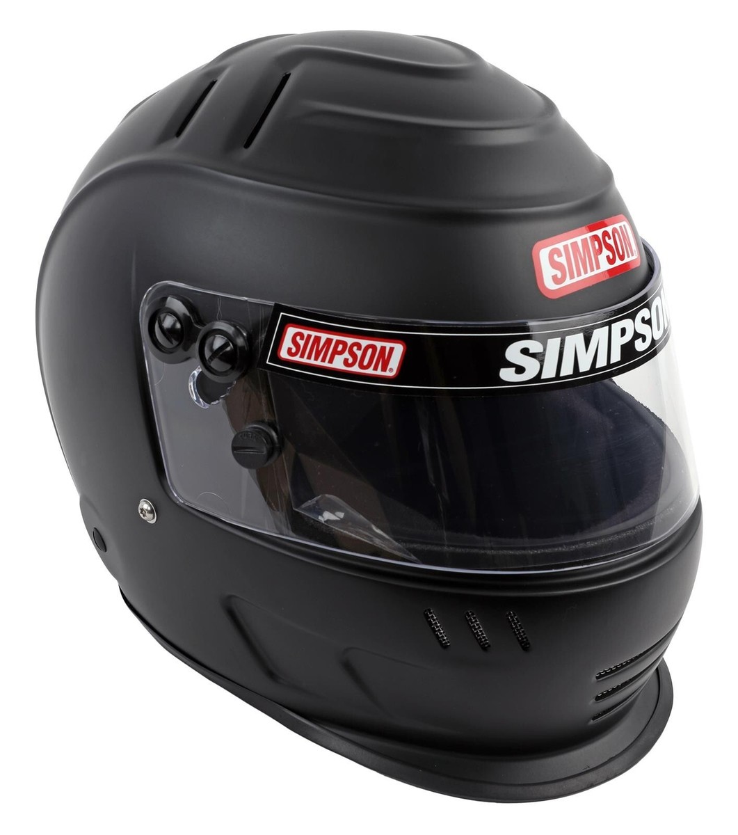 Simpson Racing Speedway Shark Racing Helmet Matte Black - 7 3/8
