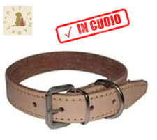 COLLARE per Cane in Cuoio con Cuciture Taglia Medio Piccola cm 2 Lunghezza 44 cm