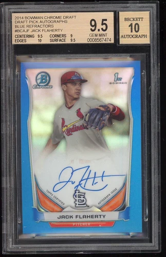 2014 Bowman Chrome Jack Flaherty Auto Autograph BGS 9.5/10