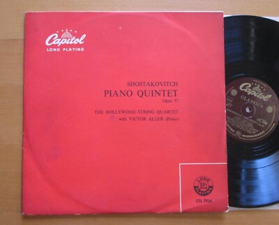 CTL 7024 Shostakovich Piano Quintet Op. 57 Hollywood String Quartet Capitol EX