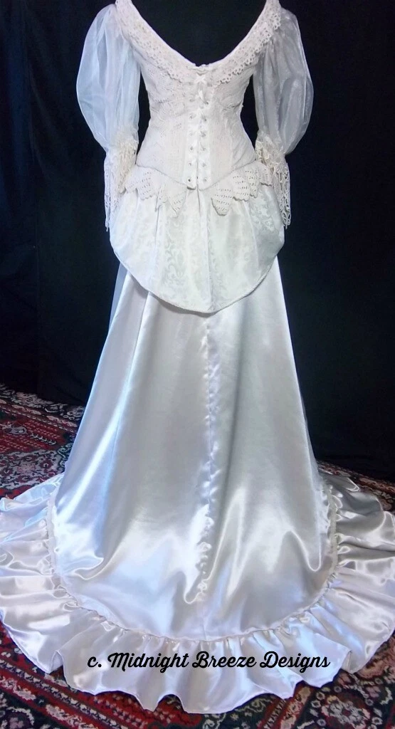 White steampunk wedding dress top
