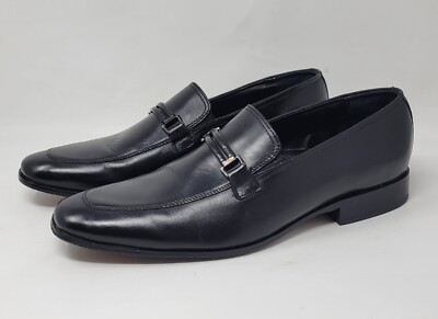 Bostonian Mens Casual Dress Shoes Black Leather Loafers Size  display picture 3