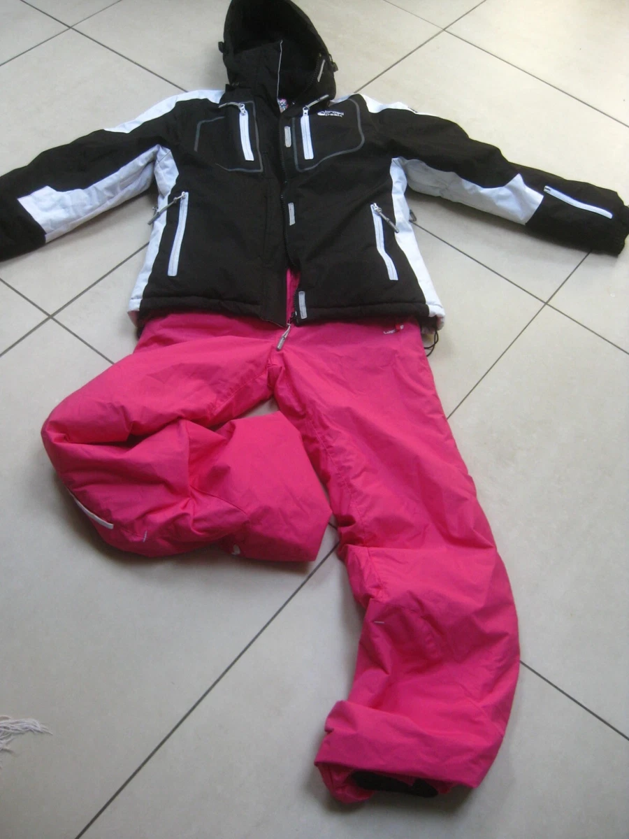 DECATHLON WEDZE SKI SUIT 13 14 years black pin neon fluorescent