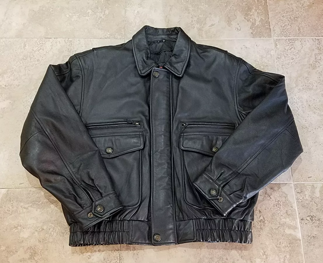 Vintage Euro Mond Of California Bomber Leather Jacket Men Size M