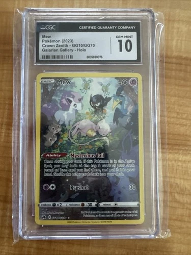 Mew GG10/GG70 Crown Zenith: Galarian Gallery Pokemon Card CGC 10 GEM MINT