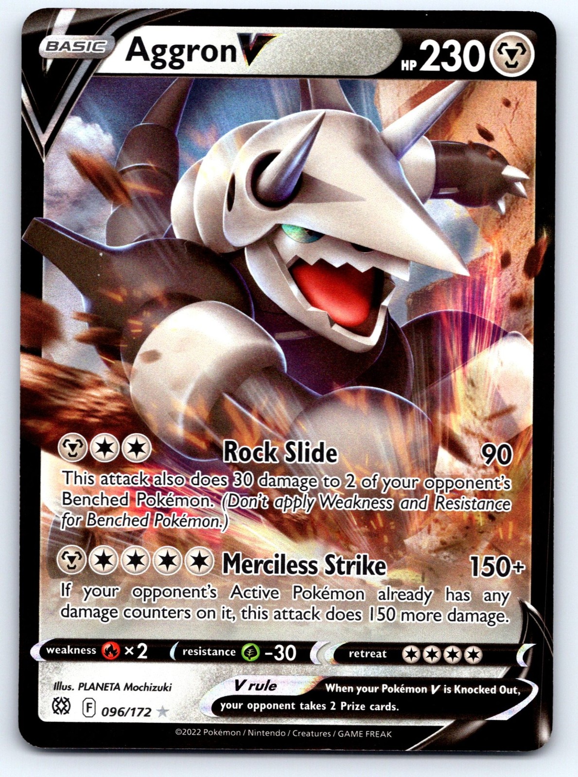 Aggron V SWSH09: Brilliant Stars 096/172 NM