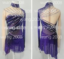 Ice Figure Skating Dress Rhythmic Gymnastics Twirling Competition purple