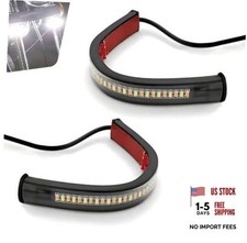 2 PCS Motorcycle LED Turn Signal Light, Flexible Switchback Dual-Color White