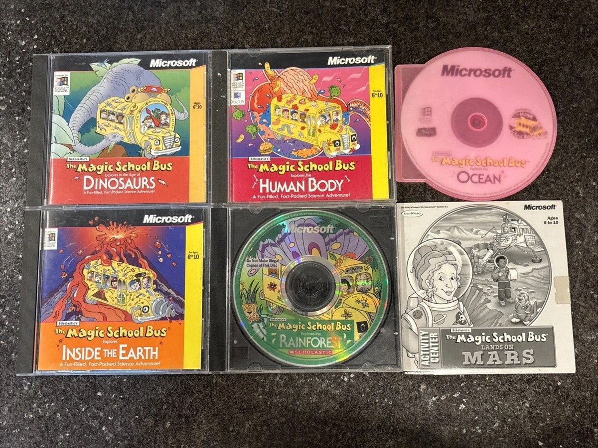 Magic School Bus CD-ROM Collection (6 CDs) Microsoft Fast Free