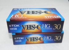 Lot of 2 TDK TC-30 HG Ultimate VHS-C blank tapes Brand New Sealed