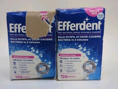 Efferdent Anti-Bacterial Denture Appliance Cleanser 126 Tablets Pack Of 2
