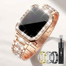 Bling Diamond Strap Bumper Case for Apple Watch Series 11/10/9/8/7/6/5/4/3/2/1