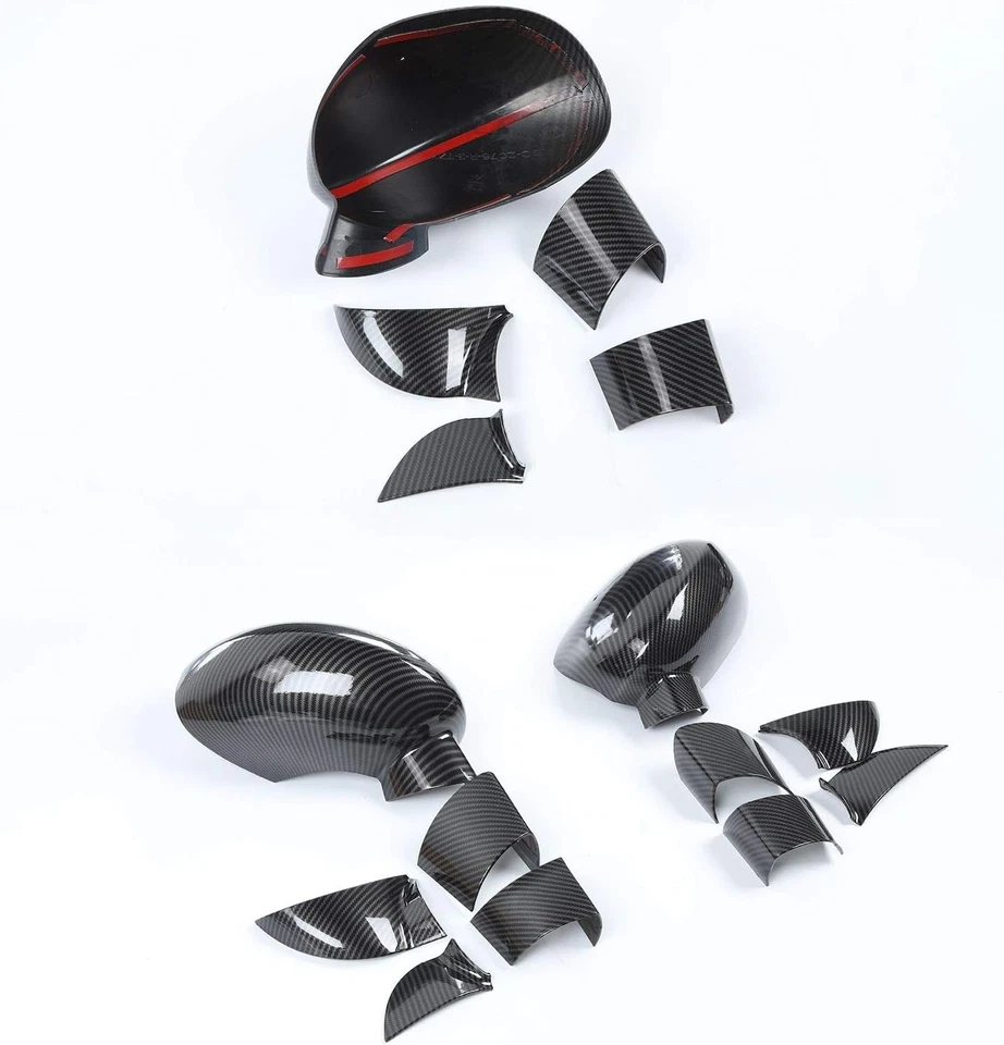 Elegante moldura de espejo lateral de fibra de carbono ABS para Dodge Challenger - Fácil instalación Foto 4 de 4