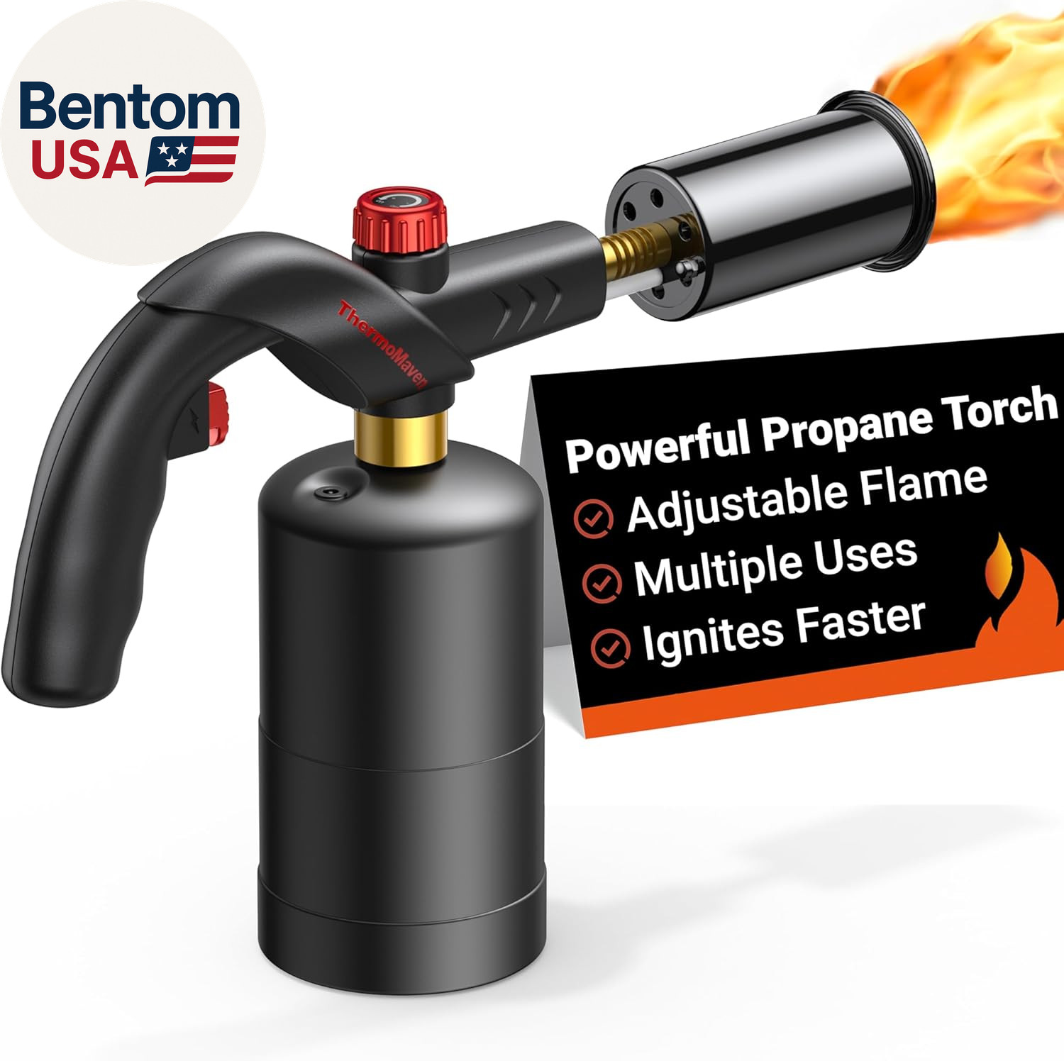 Powerful Propane Torch, Kitchen Cooking Culinary Torch Lighter, Adjustable Blow 