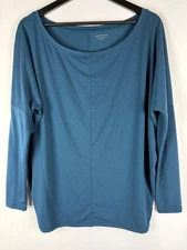 Athleta Women's Dark Blue Scoop Neck Stretchy Essence Flow Athletic Top Small S