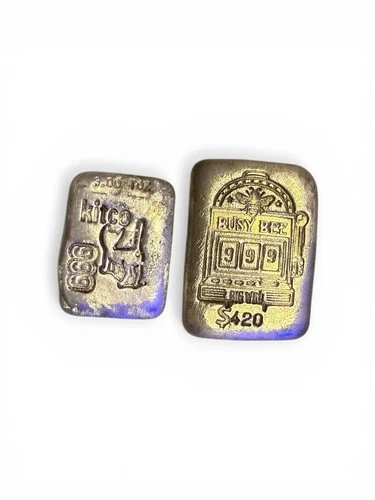 Rare 6.95oz  “Kitco & Busy Bee” Silver Bar Dennis England 999 Fine Ingot