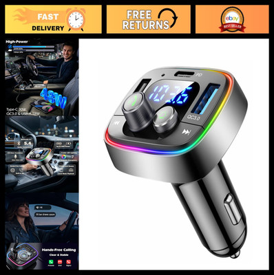USB C Bluetooth 5.4 Car Adapter - Wireless Audio Upgrade, FM Transmitter, 48W Fa