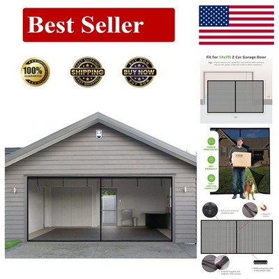 14x7 Ft Heavy-Duty Magnetic Garage Door Screen - Durable & Stylish Protection