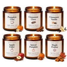 Fall Scented Candle Set of 6, 7 oz Soy Candles for Home, 6 Pack