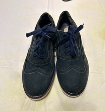 Kenneth Cole Navy Nubuck Wingtip Brogue Lace-Up Dress Shoes Men  s US 3