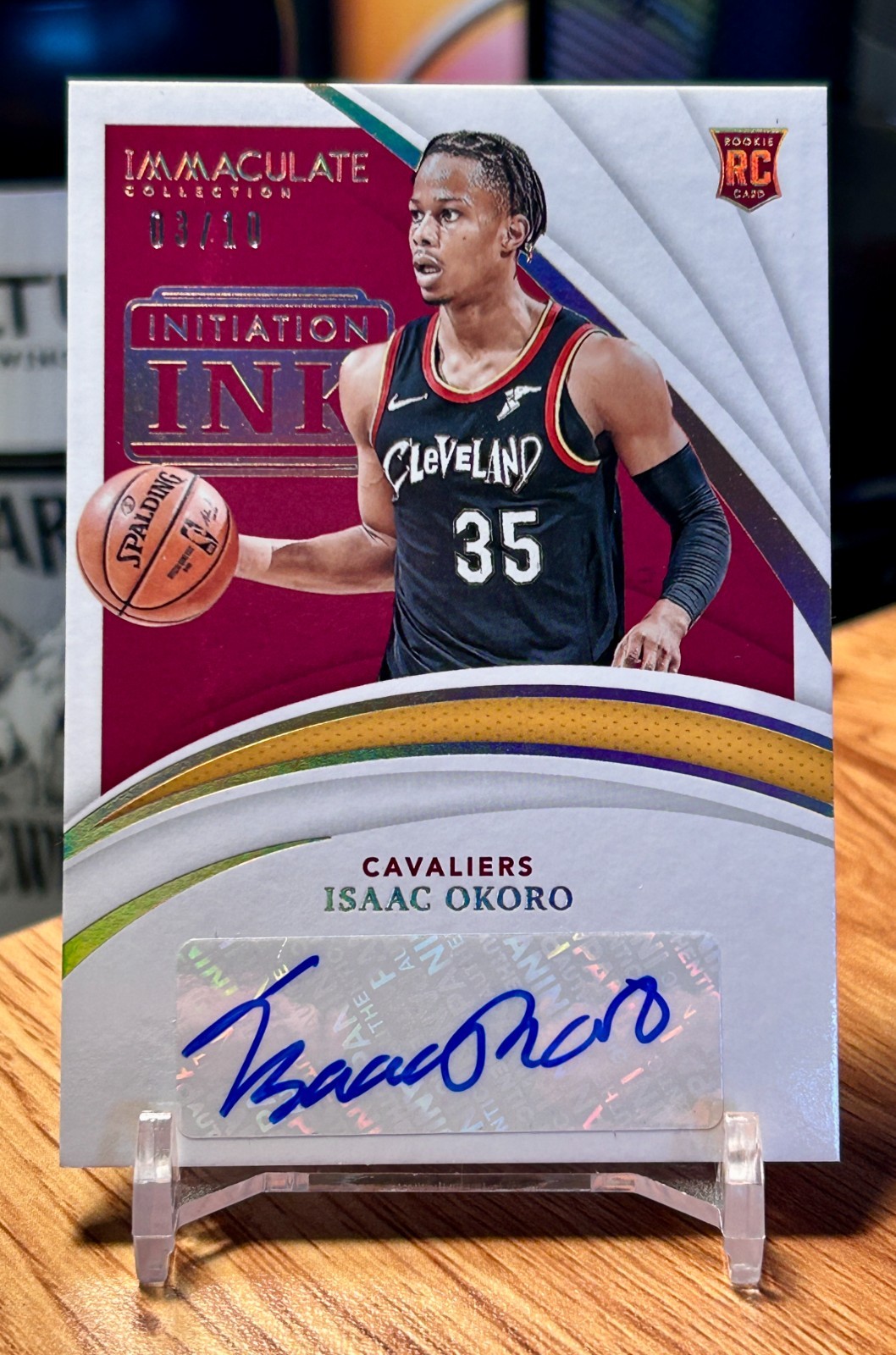 Isaac Okoro 2020-21 Panini Immaculate Initiation Ink Gold RC Auto #'d /10 Bulls