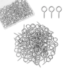 Eye Screws, 100Pcs 1 Inches Screw Eyes Hooks, 304 Heavy Duty Stainless Steel Sc