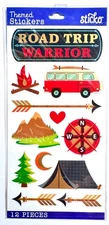 Road Trip Warrior Sticko Stickers Scrapbooking Card Making Embellishment