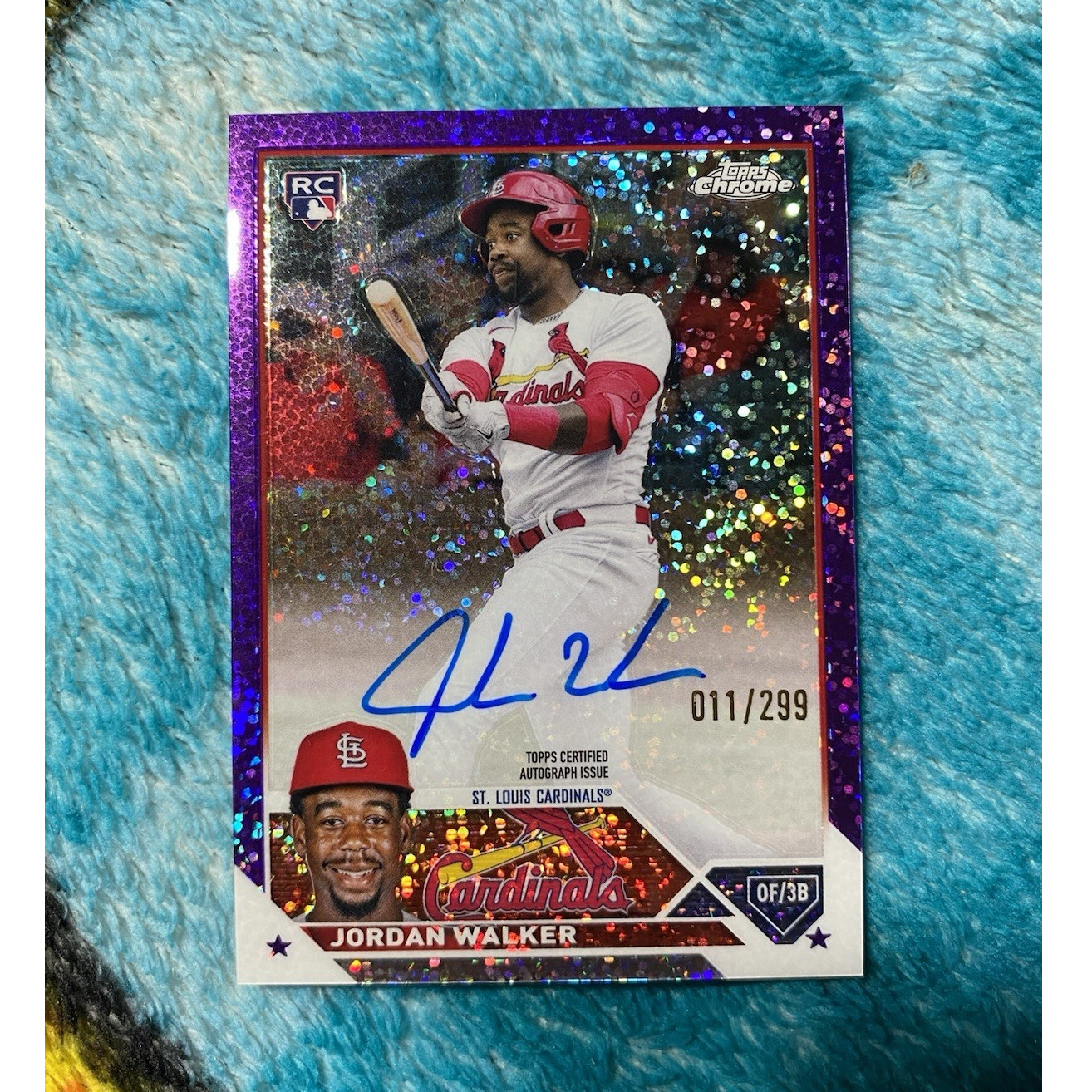 Jordan Walker 2023 Topps Chrome #RA-JWA Rookie Autographs - Purple 