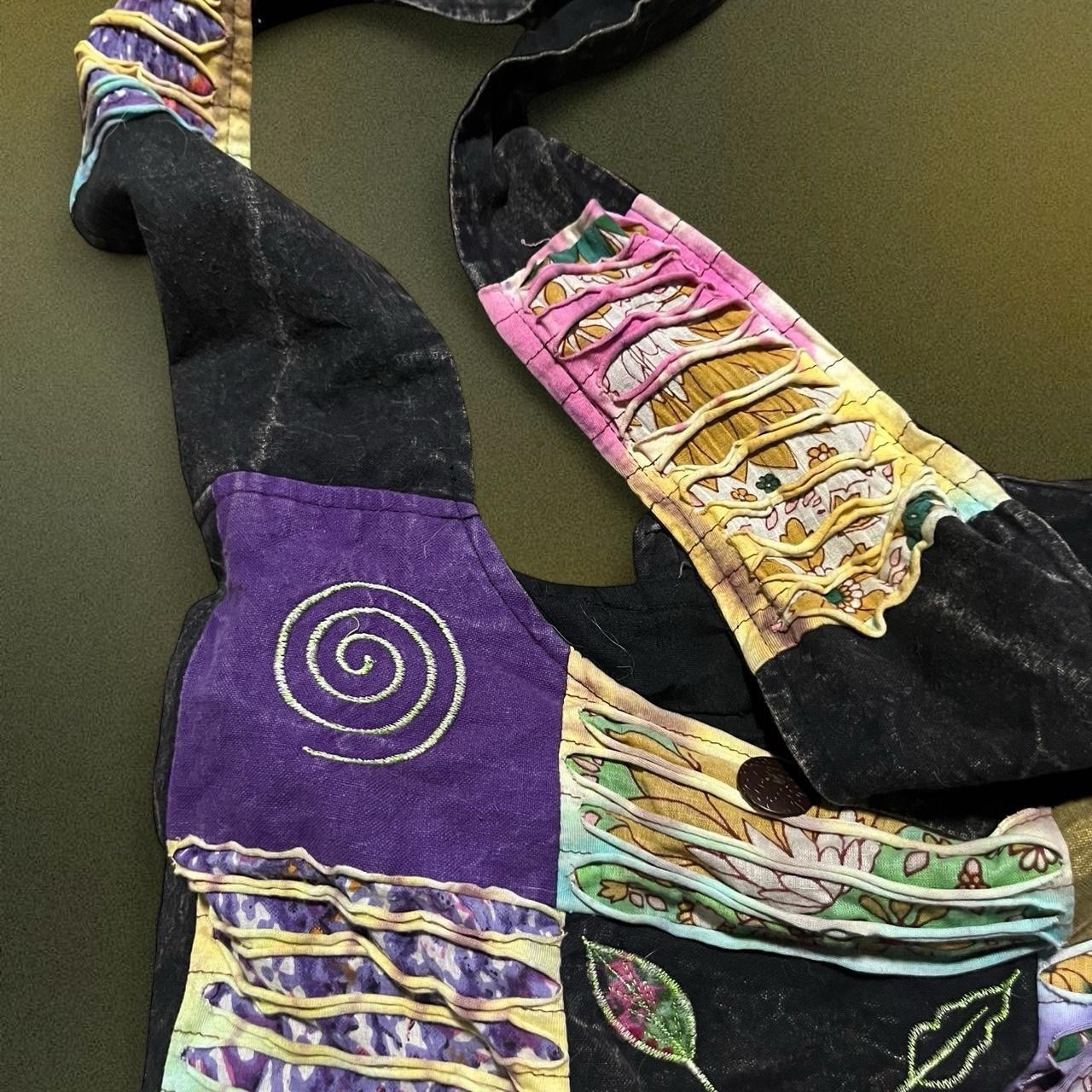 Multicolor Patchwork Shoulder Bag Embroidered But… - image 4