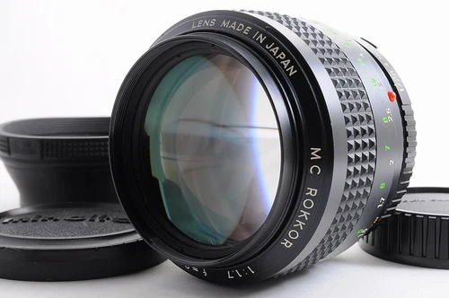 【Excellent+++】MINOLTA MC ROKKOR 85mm F/1.7 MF Portrait Lens + Hood JAPAN...