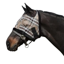 Kensington KPP Fly Mask with Fleece Trim, Deluxe Black Plaid, X-Large