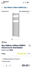 Blyss 1600x600 Curved Chrome Towel Radiator