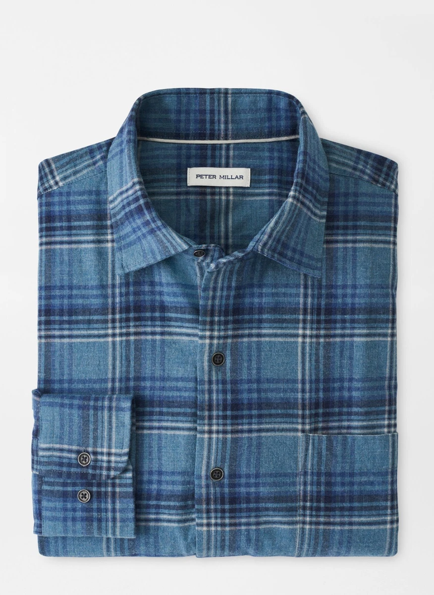 Chemise Peter Millar Taille 16 Grande - Bleue, Manches 34/35, Occasion Très Bon État
