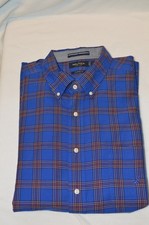 Nautica Blue Plaid Button Down Men's XL Long Sleeves NWOT