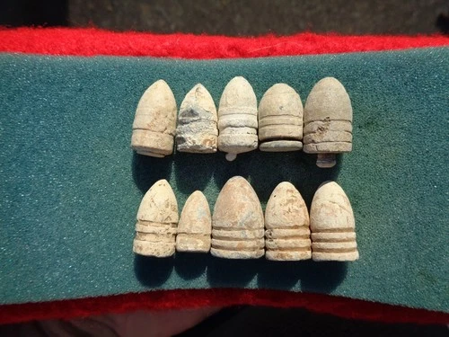10 Different Various Confederate & Union Civil War Bullets N