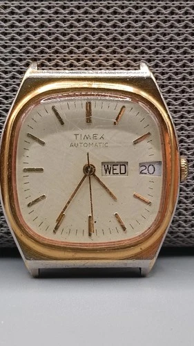 Vintage 1970s Timex Automatic Day Date British Made Gold Plated Spares & Repairs