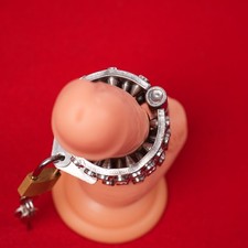 Male Chastity Scrotum Penis Ring Stainless Steel Spike Ball Stretcher Pendant US
