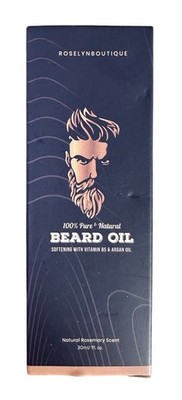 Pure & Natural BEARD OIL Softening w/ Vitamin B5 & Argan Oil - Rosemary Scent