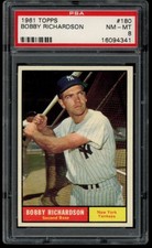 1961 Topps #180 Bobby Richardson PSA 8 New York Yankees  (4341)