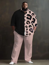 Men's Outfit 2 Piece Set Shirt  Pants Suit PLUS SIZE BIG 4XL