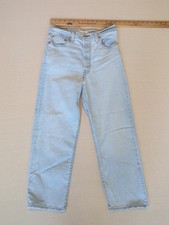 Levi's Ribcage Straight Ankle Jeans Size 30 High Rise Button Fly Light Wash