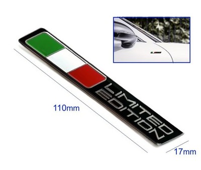 3D Metall Limited Edition Schriftzug 110x17mm Italien Emblem 3D Aufkleber